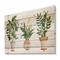 Designart - Houseplant Monstera & Peace Lily In Terra Cotta - Farmhouse Print on Natural Pine Wood